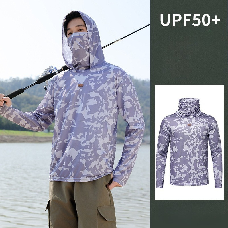 Fishing Shirt Hooded Men Sunsc - Fishing Mask Sun Protection review and price